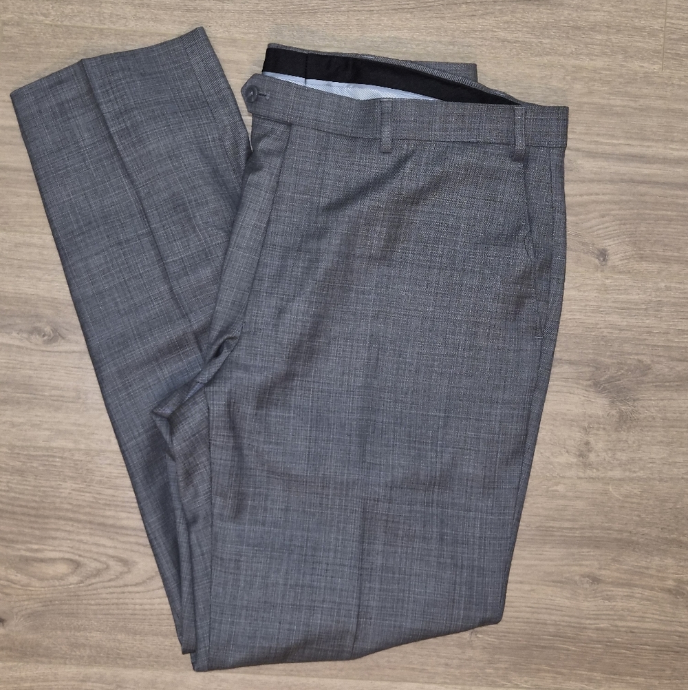 Michael Kors Gray Plaid Dress Pants